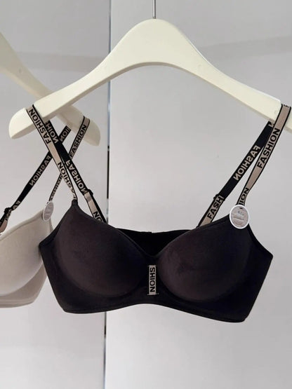 Velvet Plush Push Up Bra for Small Chest - 6CM Thermal Padded Non-Wire Bra, Warm Lined Comfort for Women, Autumn Winter Wear