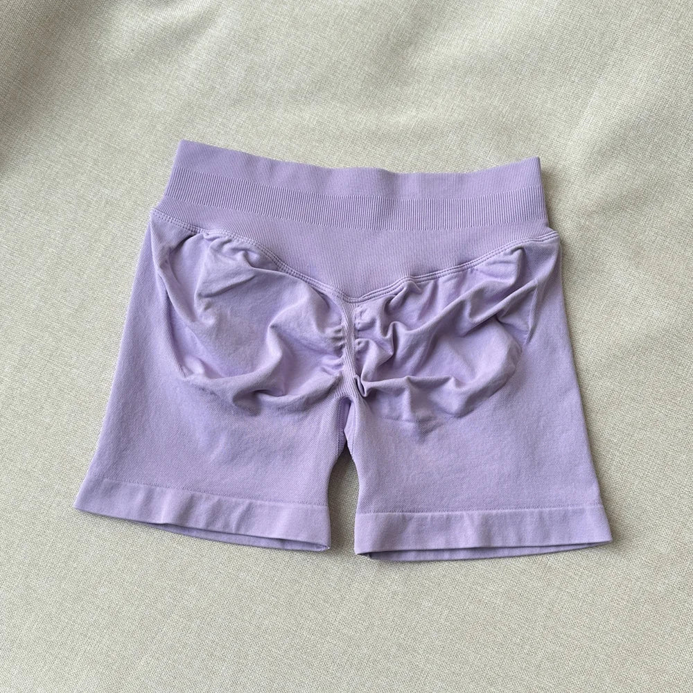 Seamless Shorts Ribbed Yoga Shorts Women Flex Scrunch Bum Gym Shorts Booty Running Short Butt Lifting Workout Pants
