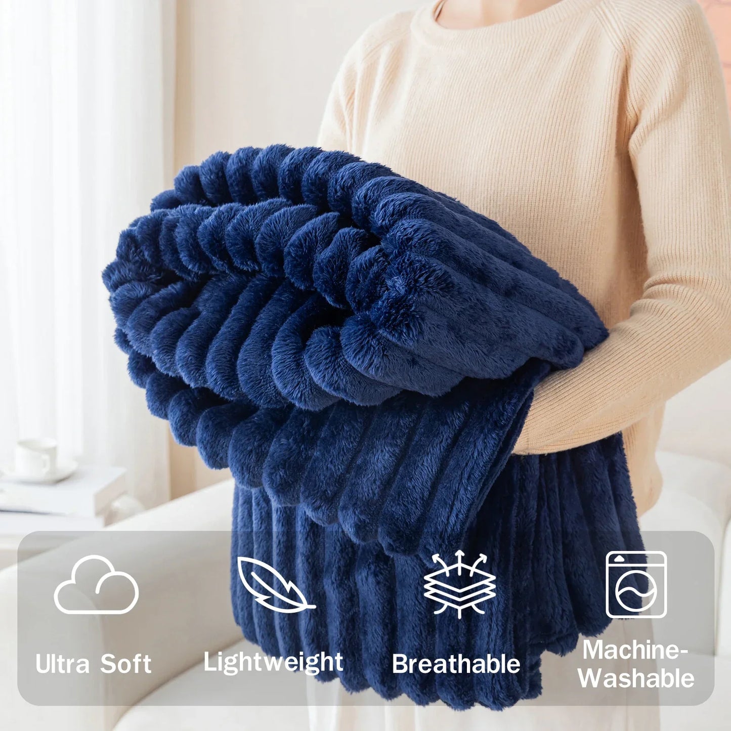 1pc flannel blanket - soft, comfortable, warm nap blanket, Christmas exquisite gift blanket, available in multiple colors