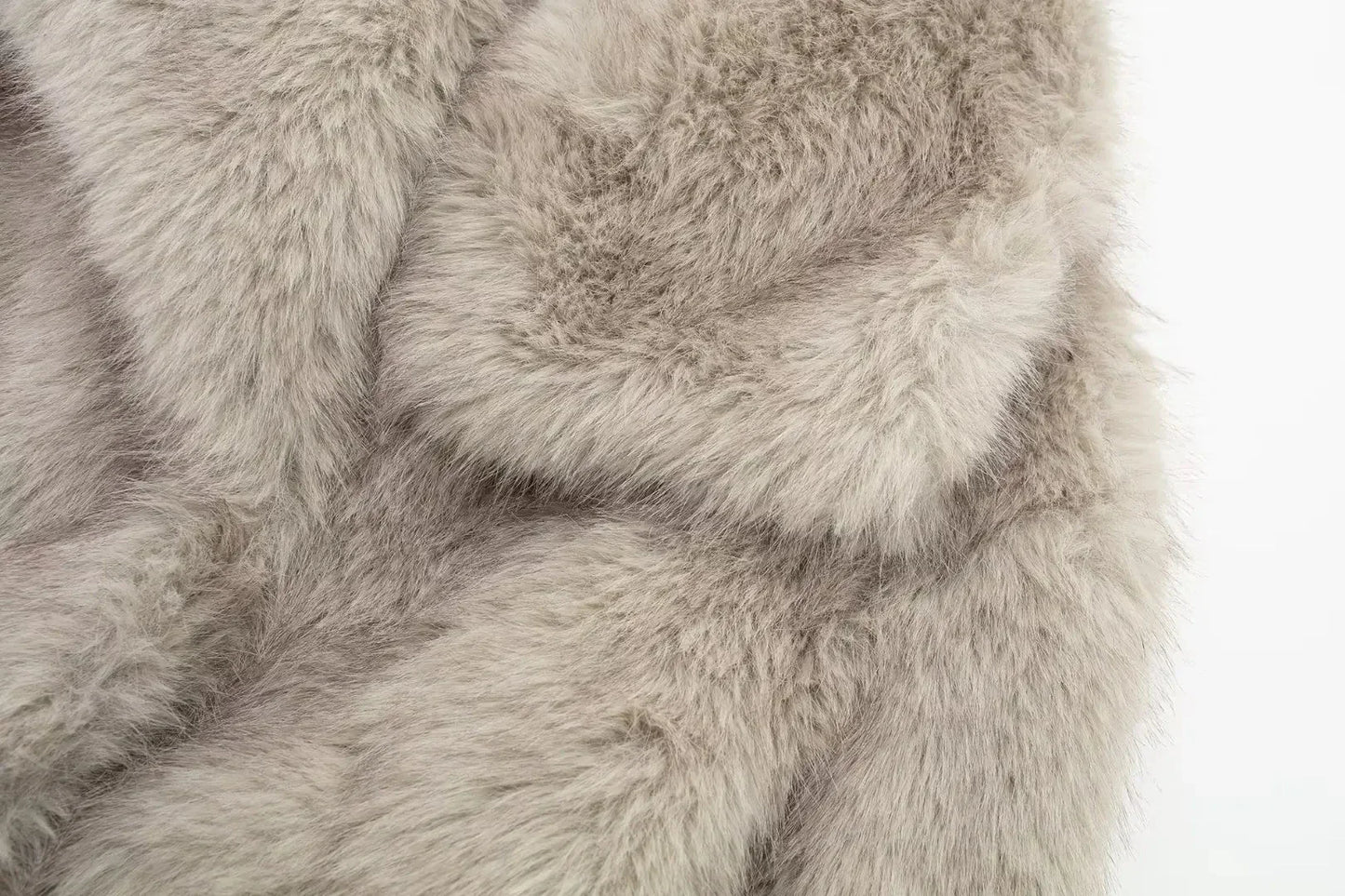HH Women Fashion Cropped Faux Fur Jacket Coat Long Sleeve Front Snap-button Female Outerwear Chic Lapel Collar Thick Coat