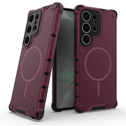 Anti-slip Bumper Armor Magnetic Phone Case For Samsung S24 S25 S26 Plus S23 Ultra A56 A55 A54 A35 A34 A25 A15 For Magsafe Cover