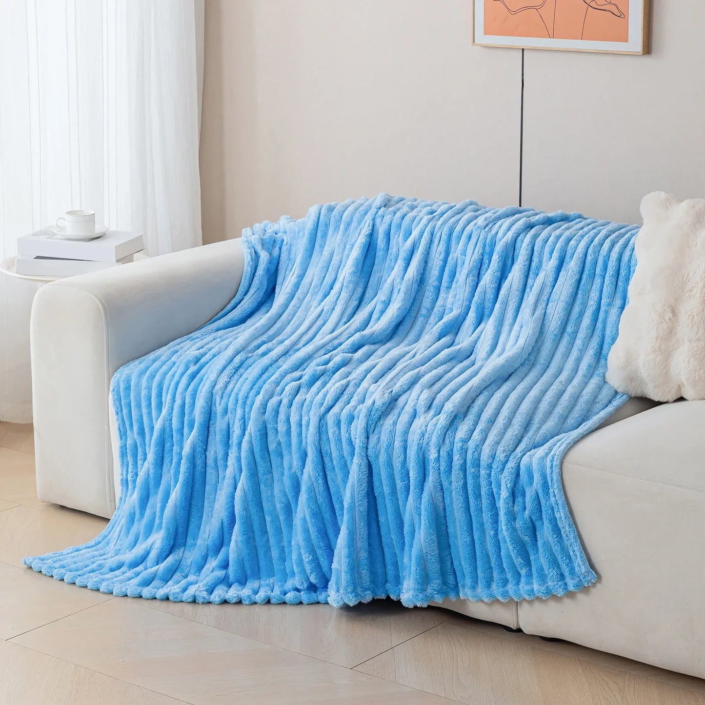 1pc flannel blanket - soft, comfortable, warm nap blanket, Christmas exquisite gift blanket, available in multiple colors