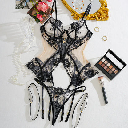Ellolace Fantasy Lingerie Ultra Hot Lace Sexy Onlyfans Kit Transparent Ensemble Lingeries Femmes Fancy g-String Tulle Underwear