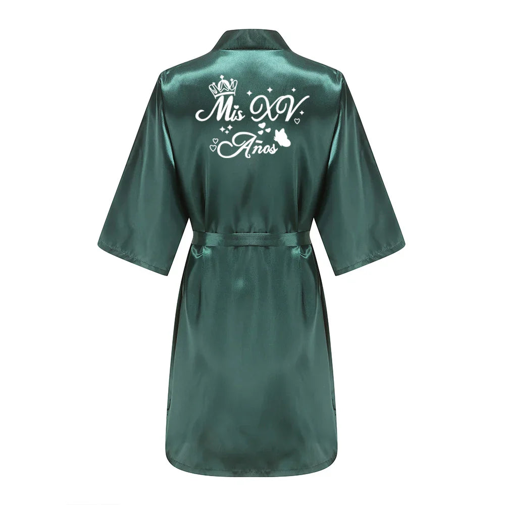 Mis XV Bathrobes Princess Sweet 15 Years Girl Birthday Party Mis Quince Años Robes Quinceanera Robe