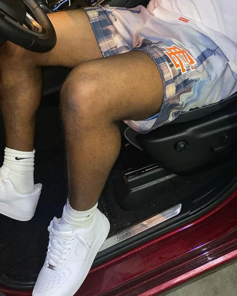 2025 New Summer EE Eric Emanuel  Basic Mesh Short Classic Floral Printed Gym Shorts Men's Gym Basketball Sports Beach Shorts