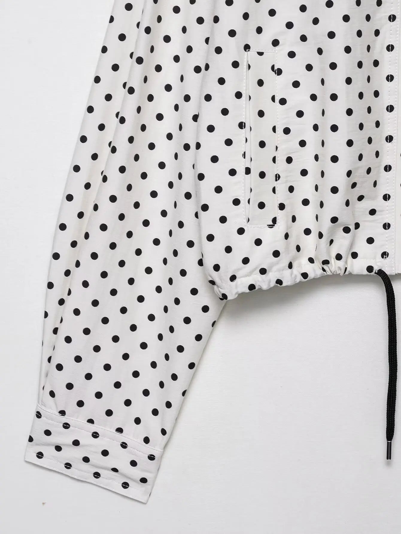 Polka Dot Print Short Coats Women's High Street Long Sleeve Jackets for Women 2025 Elegant Office Ladies Casual Outerwear