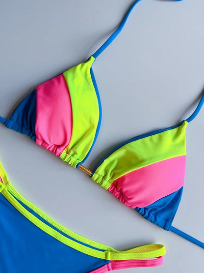 RUOTONGSEPT 2023 Sexy Spliced Swimsuit Women Swimwear Tiger Stripe Print Micro Bikini Set Brazilian Biquinis Beach Bathing Suit