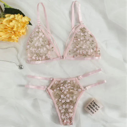 Women Lace Bra Sets Seamless Underwear Backless Vest Sexy Bralette Lingerie Ultrathin Bra & Brief Sets Female Dropshipping