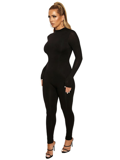2025 Fall Women Sexy Jumpsuit Streetwear Long Sleeve Bodycon Solid Sport Fitness Jumpsuits Romper Overalls For Women Body suit