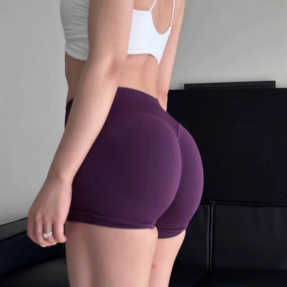 Seamless Shorts Ribbed Yoga Shorts Women Flex Scrunch Bum Gym Shorts Booty Running Short Butt Lifting Workout Pants