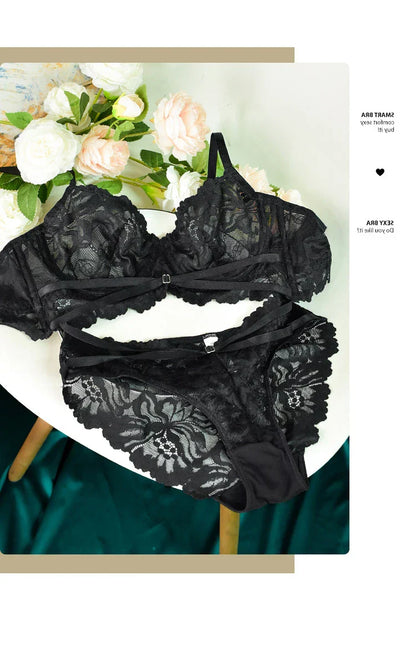 Logirlve Sexy Tоy For Women Bra Set Lingerie Push Up Brassiere Lace Embroidery Underwear Set Ultra-thin Cup Female Lingerie