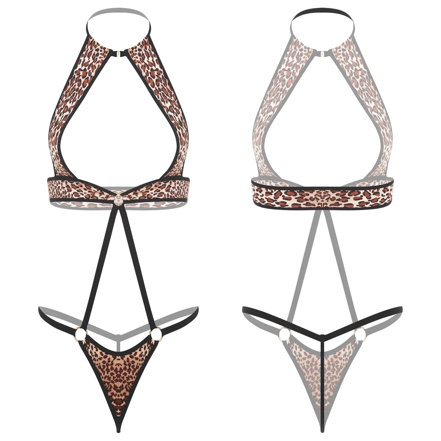 Adult Women Sheer Mesh Teddies Breast Hollow Out Opening Butt Flaunting Bodysuits Leotard for Exotic Dating Role Play Nightwear