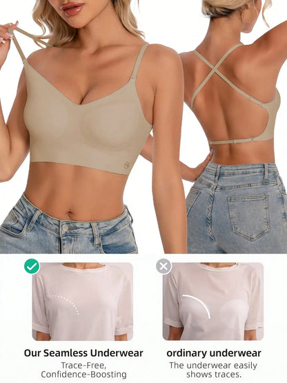 Women's Seamless Backless bra backless strapless underwear Summer bra,Bra For Wedding Dress