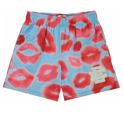 2025 New Summer EE Eric Emanuel  Basic Mesh Short Classic Floral Printed Gym Shorts Men's Gym Basketball Sports Beach Shorts