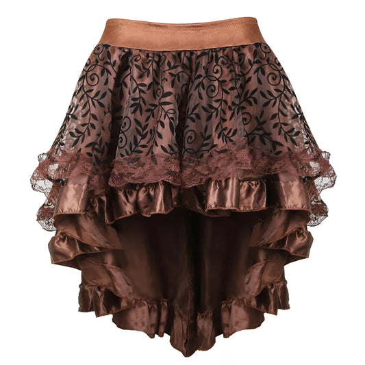 Women Steampunk Skirt Gothic Vintage Pirate Skirts Halloween Party Outfit Burlesque Corset Bustier Costume Accessories Plus Size