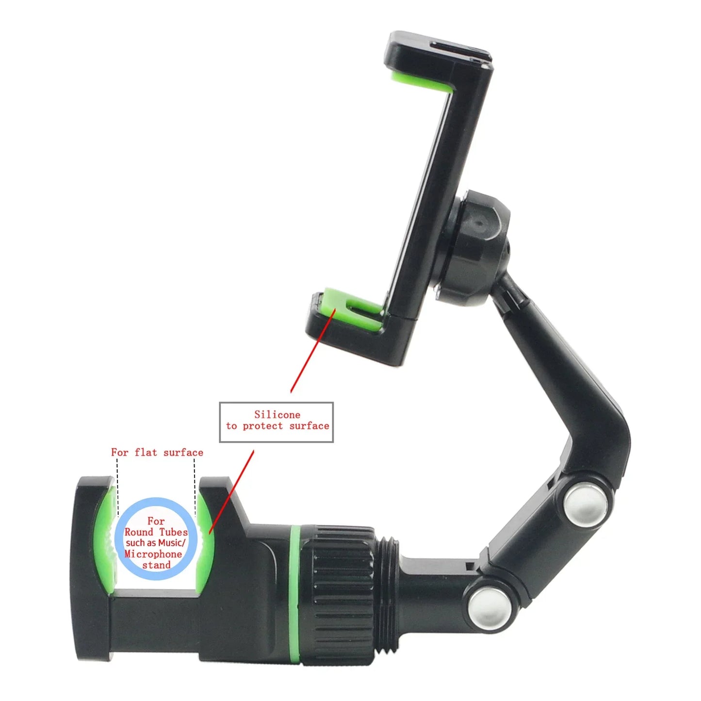 Universal Multifunctional Car Rearview Mirror Phone Holder Rotatable Adjustable Clip Mount Compatible with Smartphones Dash Cam