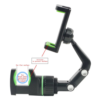 Universal Multifunctional Car Rearview Mirror Phone Holder Rotatable Adjustable Clip Mount Compatible with Smartphones Dash Cam