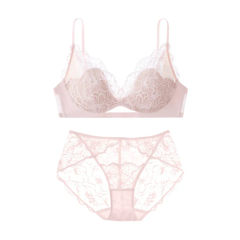 SUJIIN Summer Sexy Bra and Panty Sets for Woman Lace Comfort Bras Set Hot Women's Small Chest Wireless Lingerie Femme MX325