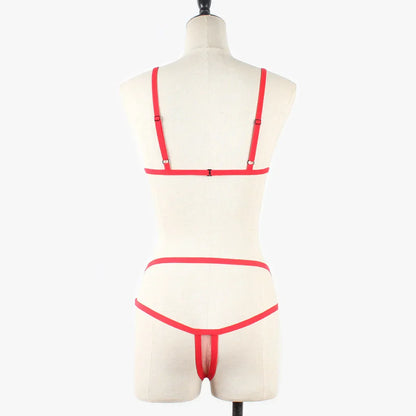 Women Sexy Lingerie Corset Solid Erotic Mesh Transparent Bra Panty Lingerie Underwear Set Lenceria Erotica Mujer Sexi Babydoll