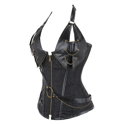 Women Bustiers Corsets Medieval Viking Pirate Costume Gothic Leather Overbust Corselet Steampunk Corset Vest Bustiers