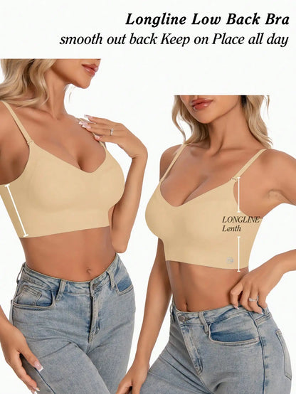 Women's Seamless Backless bra backless strapless underwear Summer bra,Bra For Wedding Dress