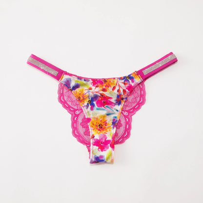 Fashion Sparkling Rhinestone Lace Thong Women's Low Waist Sexy Women's Underwear Women's Thong Clearance items,limited quantity,