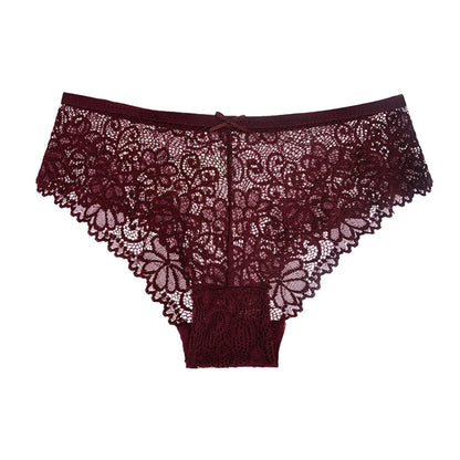 5 PCS/Set Mesh Briefs M-2XL Lace Panties Sexy Transparent Underwear Low Rise Panties Girls Intimates Lingeri