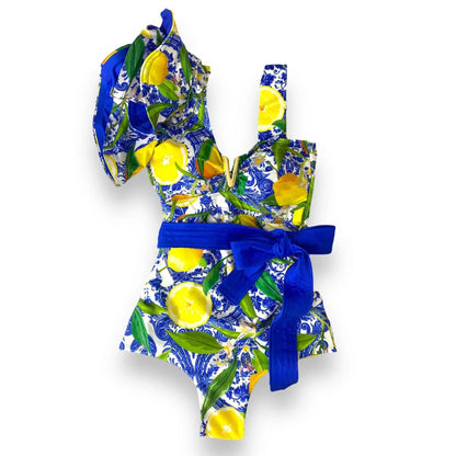 2025 New Sexy V-Neck One Piece Swimsuit Belt Swimwear Women Ruffle Monokini Push Up Swim Suit Colorful Bathing Suit Female Beach