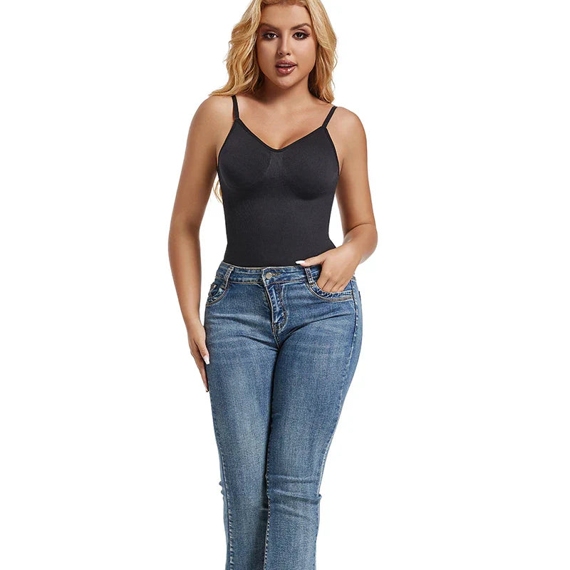 Womens Backless Bodysuits Seamless Sexy Shapewear Thong Butt Lifter Body Shaper Tummy Control Corset Slimming Camisole Tops