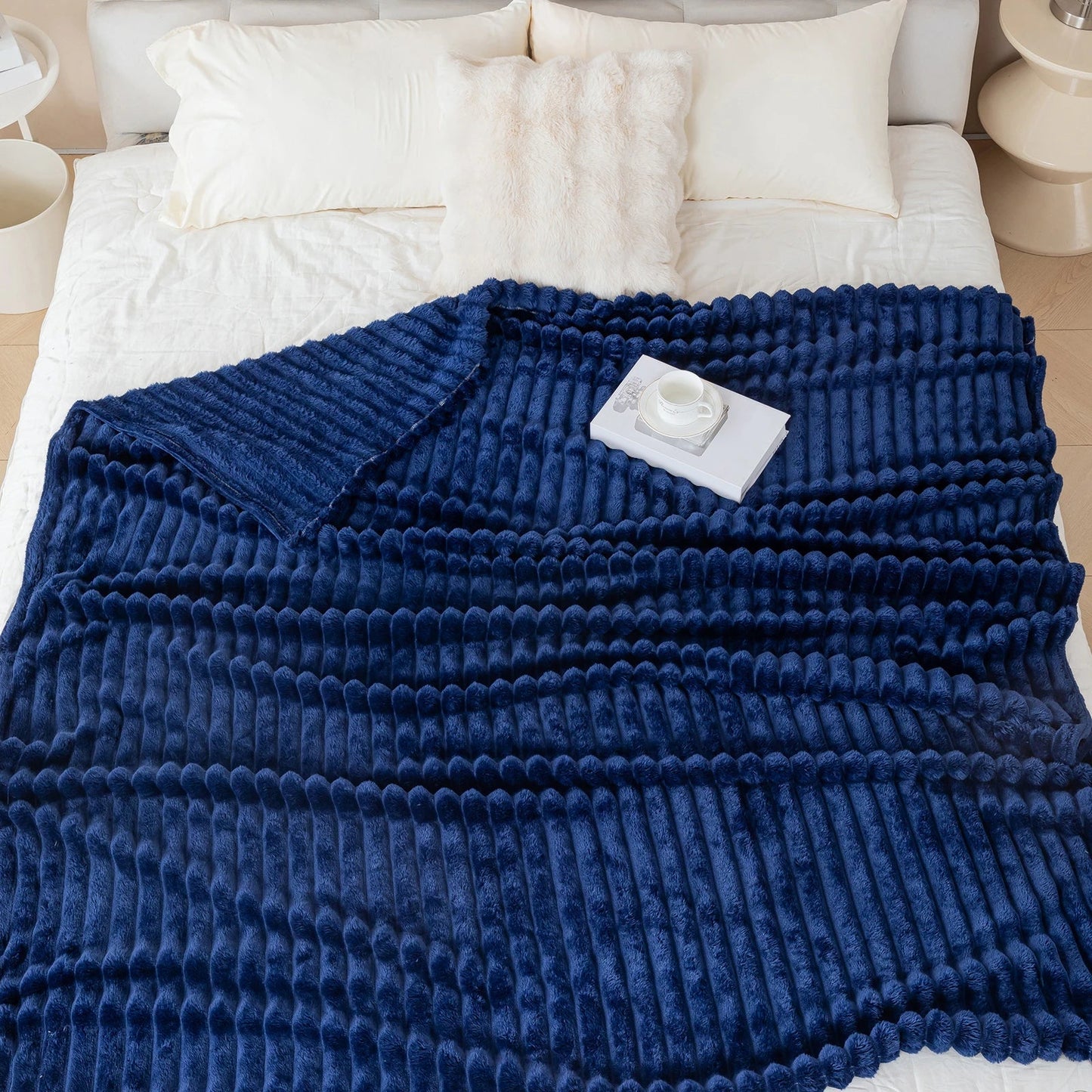1pc flannel blanket - soft, comfortable, warm nap blanket, Christmas exquisite gift blanket, available in multiple colors