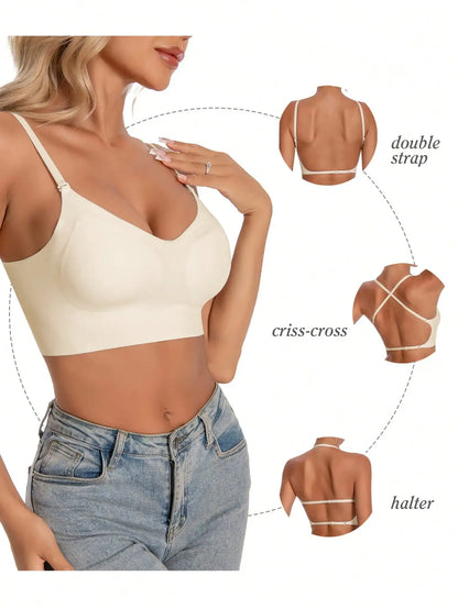 Women's Seamless Backless bra backless strapless underwear Summer bra,Bra For Wedding Dress