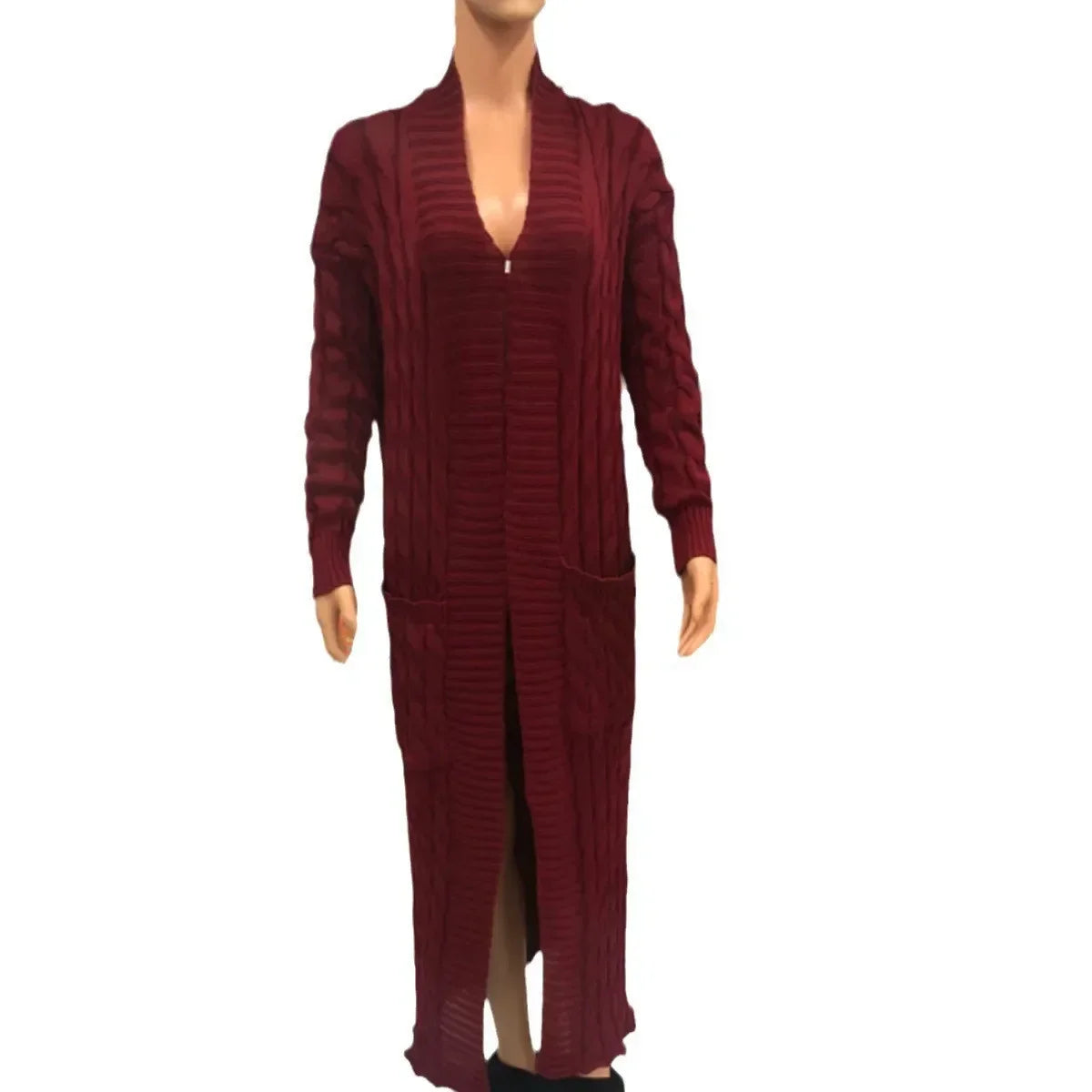 2024 New Women's Fashionable Cardigan Sweater Casual Long Sleeve Solid Color Jacket Autumn/Winter Amazon Europe Style