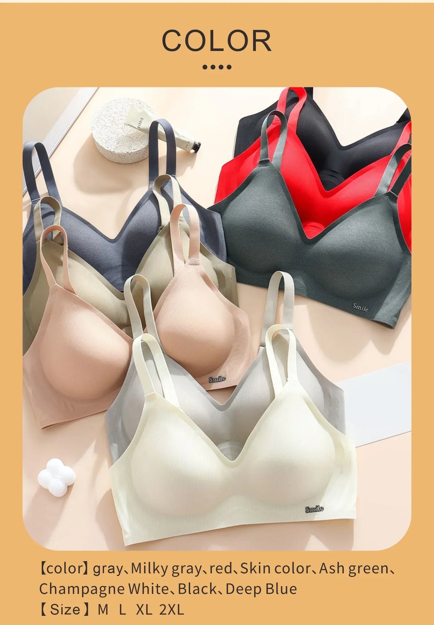 CAITING Beautiful Back Latex Cup Bra Soft Support Strips Skin-friendly Underwear For Women With Small Breasts