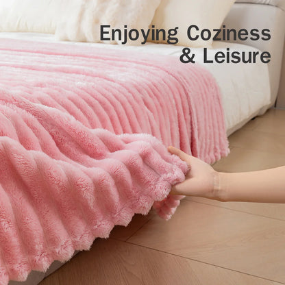 1pc flannel blanket - soft, comfortable, warm nap blanket, Christmas exquisite gift blanket, available in multiple colors