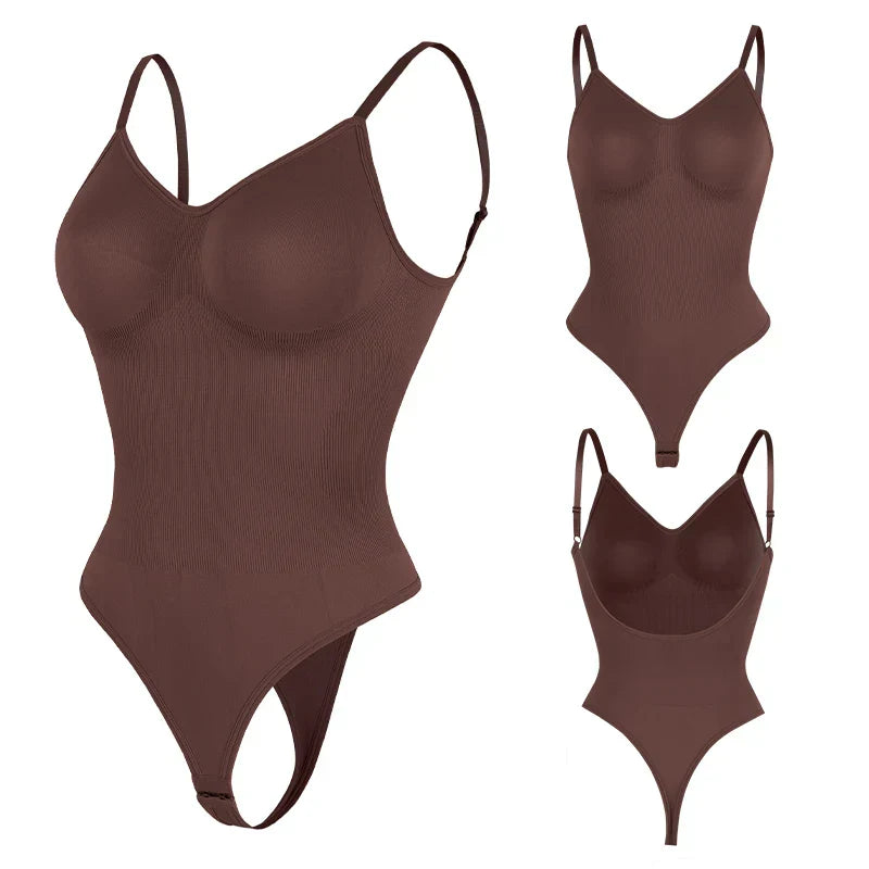 Womens Backless Bodysuits Seamless Sexy Shapewear Thong Butt Lifter Body Shaper Tummy Control Corset Slimming Camisole Tops