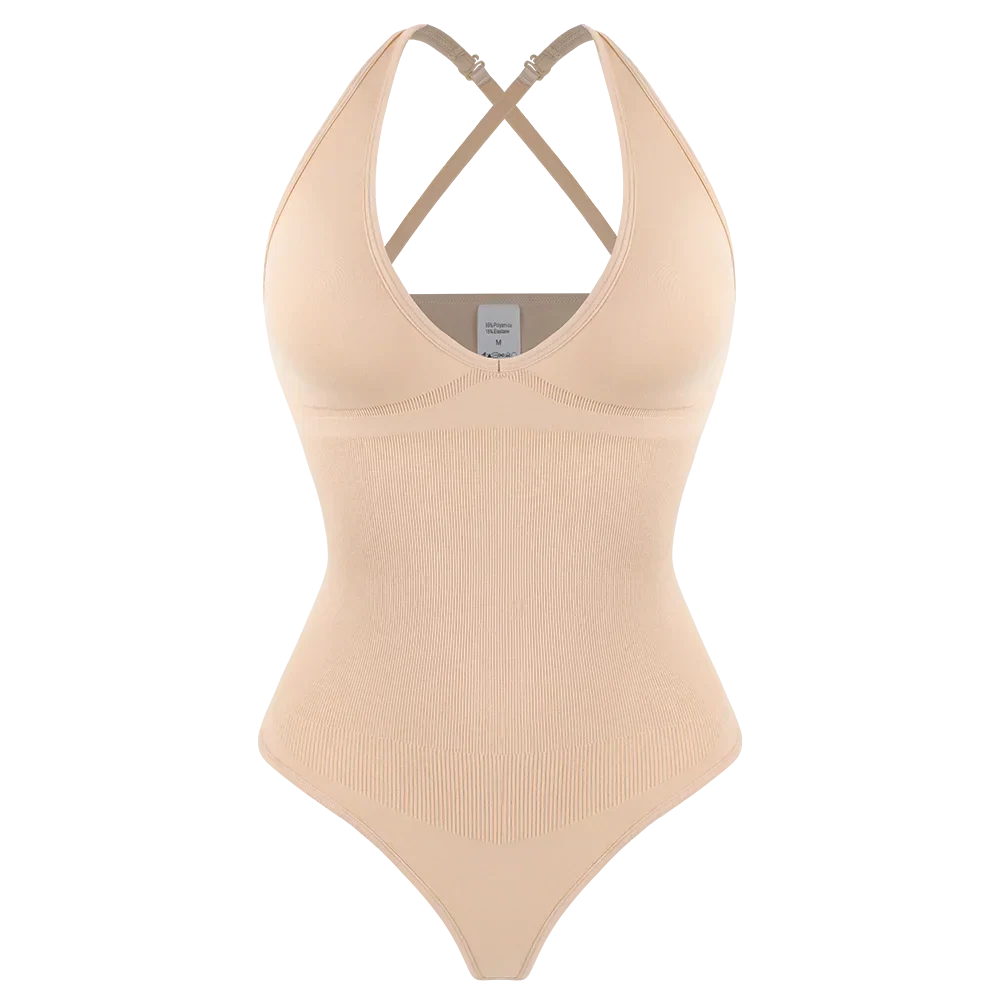 Sexy Thong Bodysuit Tummy Control Women Shapewear Halter Neck Flat Belly Body Shaper Slimming Flat Belly Underwear Open Crotch