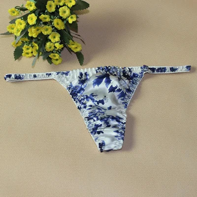 100% Mulberry silk woman briefs natural silk summer cool sexy thong lady panties