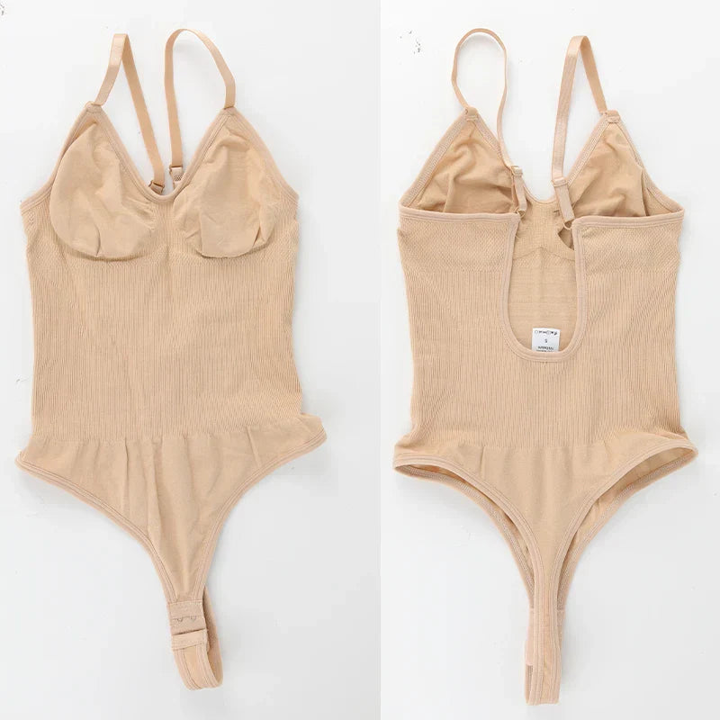 Womens Backless Bodysuits Seamless Sexy Shapewear Thong Butt Lifter Body Shaper Tummy Control Corset Slimming Camisole Tops
