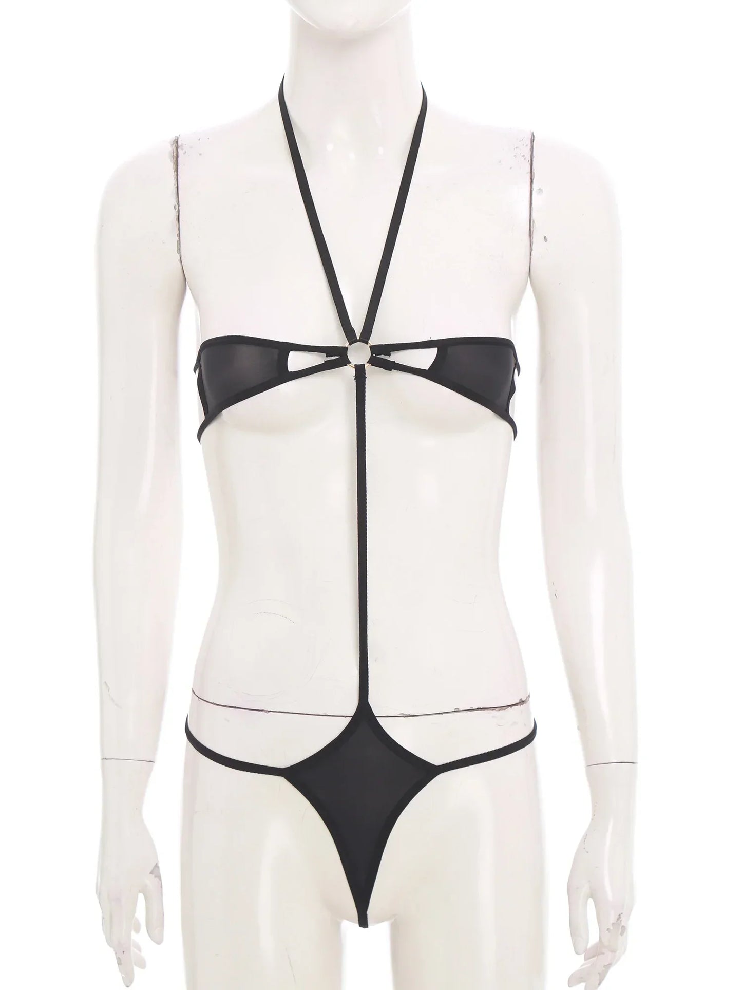Adult Women Sheer Mesh Teddies Breast Hollow Out Opening Butt Flaunting Bodysuits Leotard for Exotic Dating Role Play Nightwear