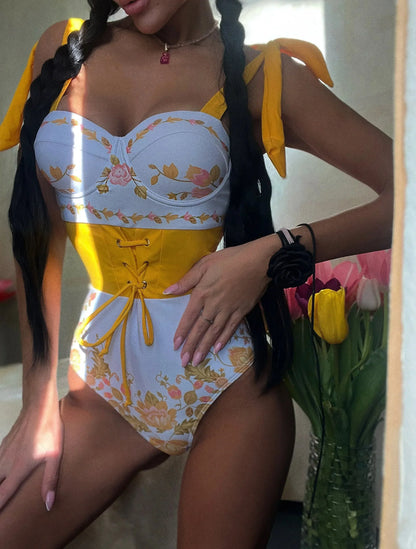 Ashgaily New One Piece Swimsuit Sexy Cartoon Printed Swimwear Women Bathing Suit Beach Backless Monokini Swimsuit Female