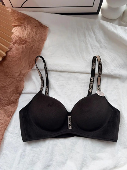 Velvet Plush Push Up Bra for Small Chest - 6CM Thermal Padded Non-Wire Bra, Warm Lined Comfort for Women, Autumn Winter Wear