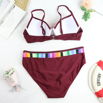 2024 New Women Swimsuit Sexy Women High Waist Bikini Swimwear Female Two Piece Beachwear Printed Bikinis Set Bathing Suit