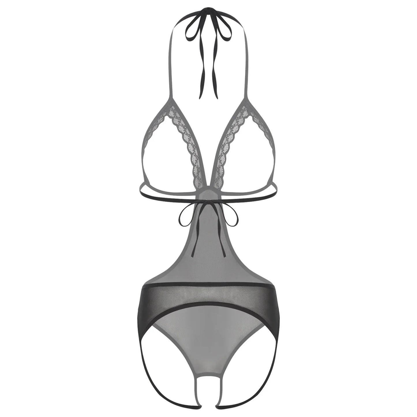 Adult Women Sheer Mesh Teddies Breast Hollow Out Opening Butt Flaunting Bodysuits Leotard for Exotic Dating Role Play Nightwear