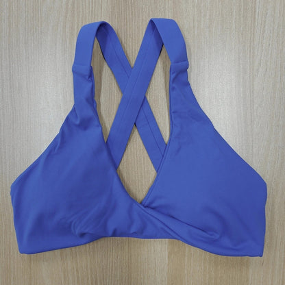SHINBENE Women's Twist Workout Sports Bras Back Cross Padded Low Impact Fitness Bra Yoga Crop Tops