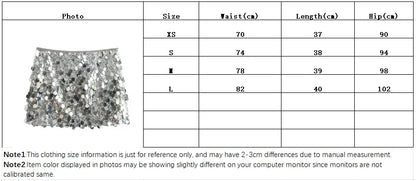 Silver Sequin Skirt Woman High Waist Mini Skirt Woman Fashion Shiny Glitter Elegant Short Skirts For Women Y2k Skirts