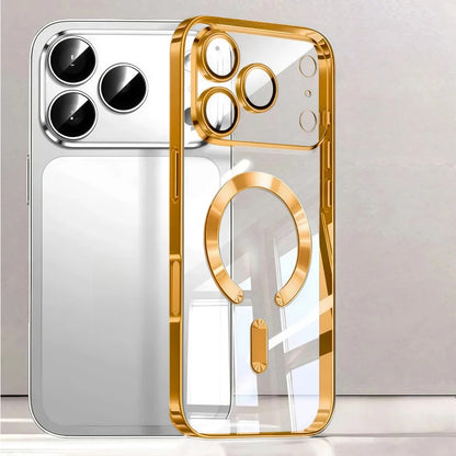 Luxury For Magsafe Magnetic Plating Phone Case For iPhone 17 Air Pro Max 17Pro Bumper Case For iPhone17 Pro Max Clear Back Cover