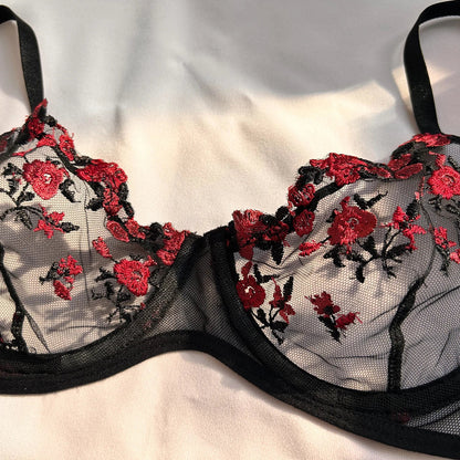 Sexy Set Womens Underwear Exotic Emotional Bra Set Embroidered Print Brassiere Lingerie Set Women's Set Push Up Thin Bralette