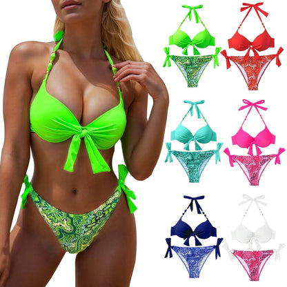 Sexy Push up Bikini 2024 Women Swimsuit Two Piece Swimwear Female Thong Bikinis Set Swimming for Bathing Suits Lace-up Biquini