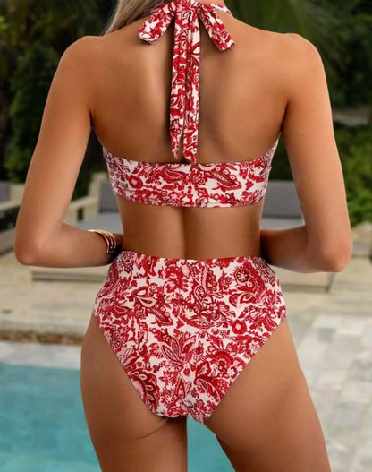 2026 Halter Printed Bikinis Women High Waist Swimwear Female Sexy Padded Swimsuit Bathers Bathing Swimming Swim Suit Beachwear