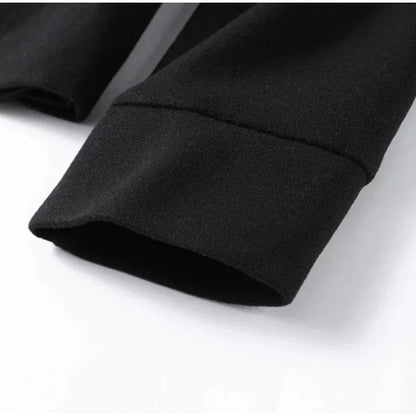 Urban Black Woolen Blend Coats Women Stand Collar Single-breasted Long Sleeve Thick Warm Jacket 2025 Autumn Winter Lady Outwear